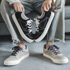 Men Stylish Flat Canvas Casual Skate Sneakers Newgew Shoes