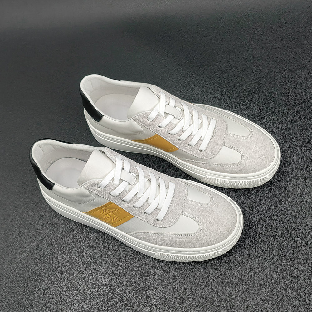 Men Stylish Patchwork Leather Flat Casual Shoes Newgew Shoes
