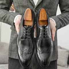 Men Classic Embossing Leather Oxford Shoes Newgew Shoes