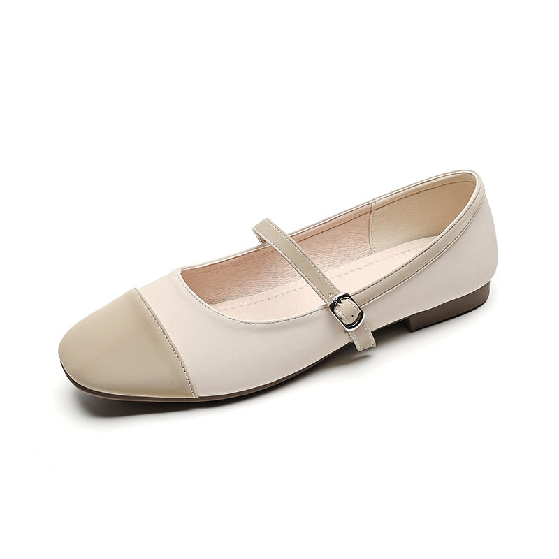 Women Casual Buckle Soft Leather Flats Newgew Shoes