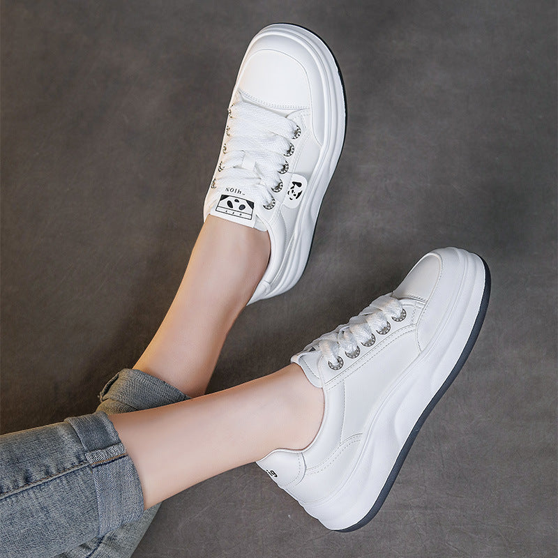 Women Minimalism Fashion Leather Casual Platform Shoes Newgew Shoes