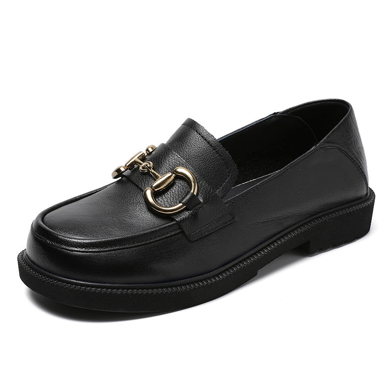 Women Minimalist Retro Leather Soft Flat Loafers Newgew Shoes