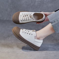 Women Minimalist Fashion Flat Soft Leather Casual Shoes Newgew Shoes