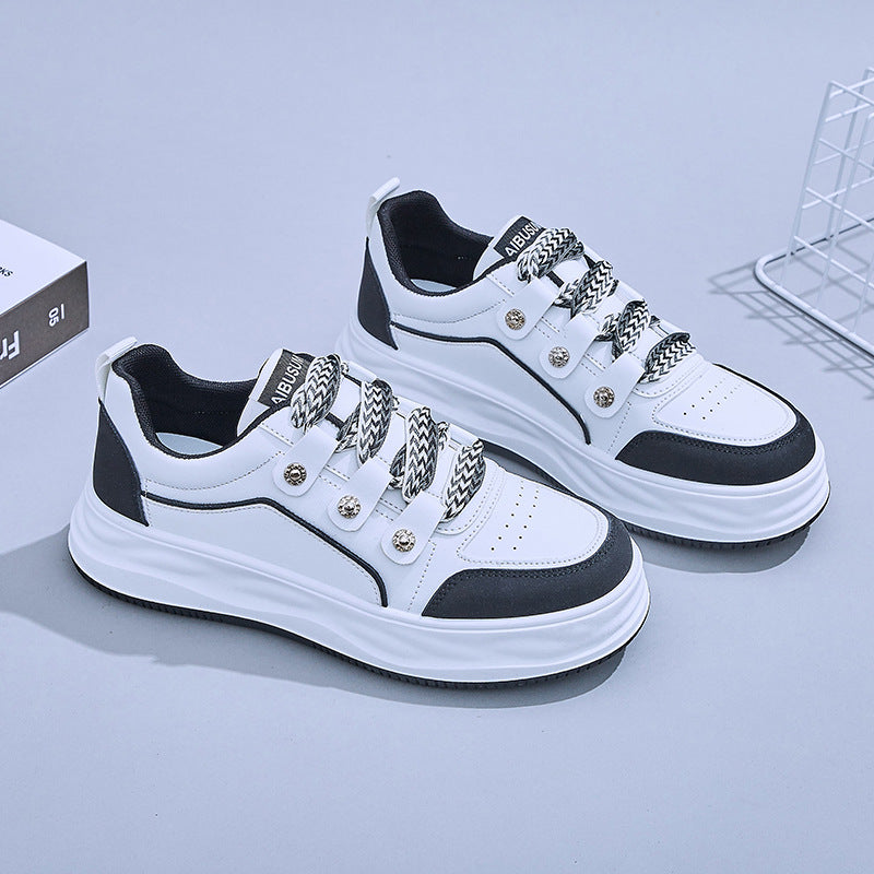 Women's White Fashionable Spring Platform Female Canvas Shoes Newgew