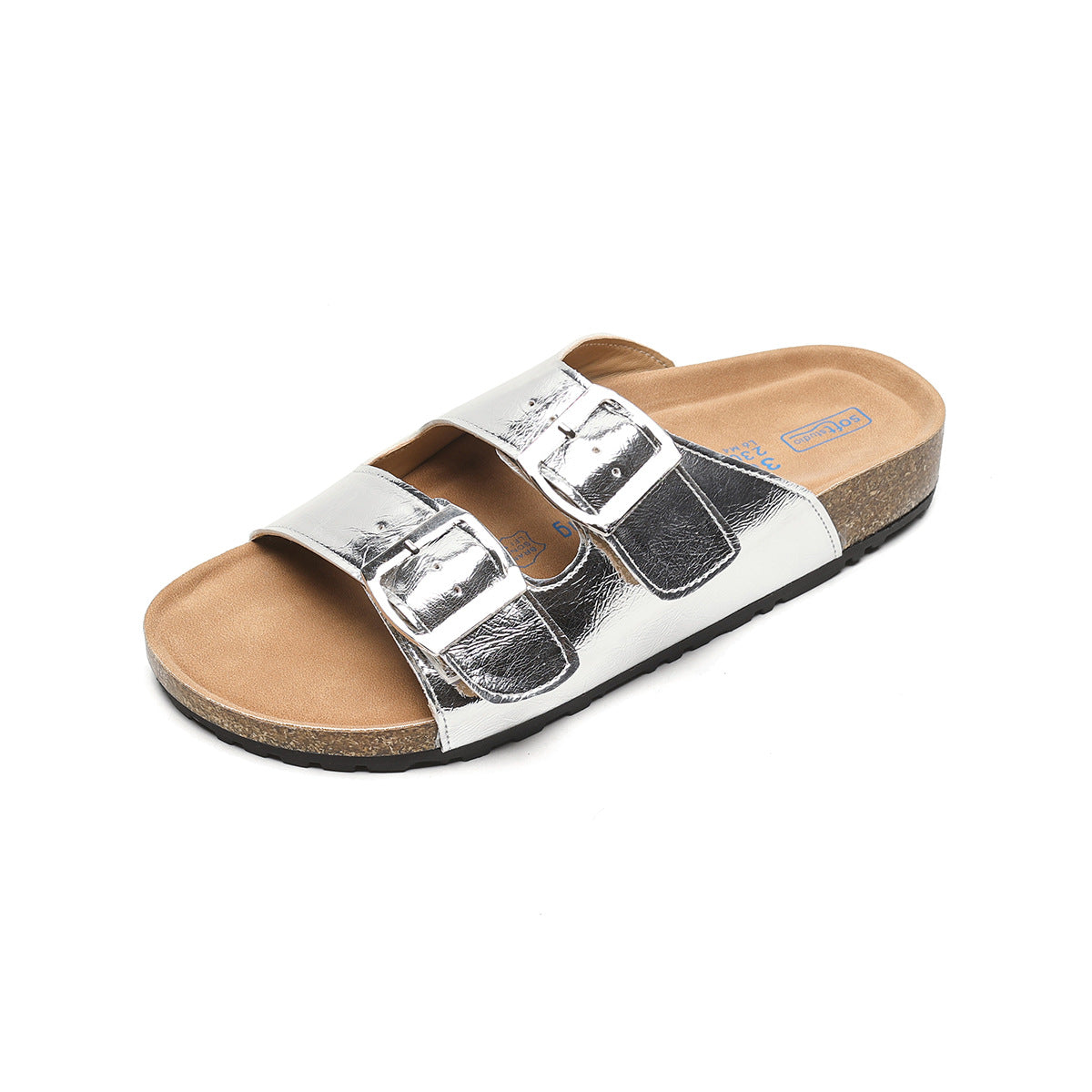Women Soft Leather Summer Buckle Slides Sandals Newgew Shoes