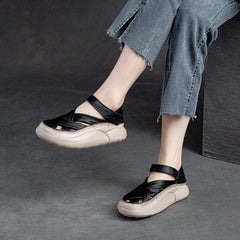 Women Casual Plaited Leather Thick Soled Sandals Newgew Shoes