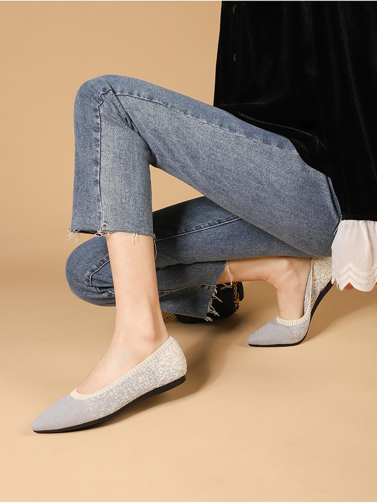 Pointed Non-Slip Knitted Flat Shoes NewGew