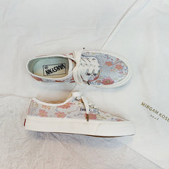 Charming Casual Design Flower Embroidered Female Canvas Shoes Newgew