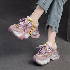 Women Color Matching Breathable Platform Dad Shoes Newgew Shoes