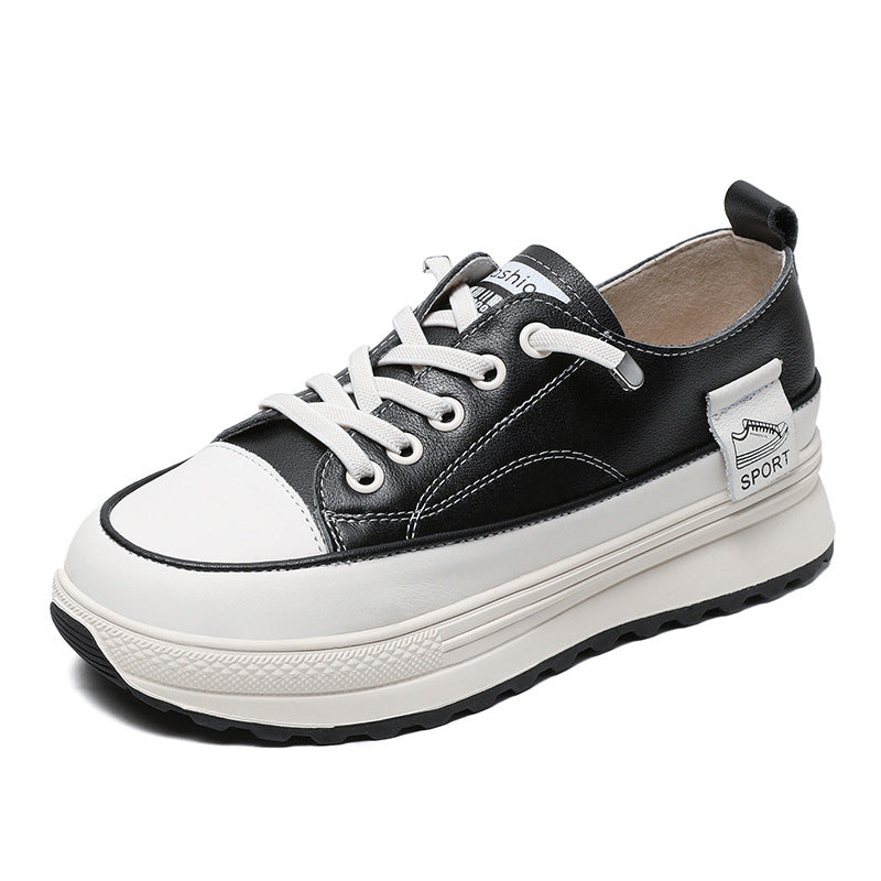 Women Fashion Leather Thick Soled Casual Shoes Newgew Shoes