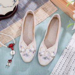 Chinese Style Embroidered Ethnic Ancient Han Canvas Shoes Newgew