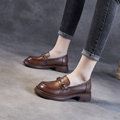 Women Casual Classic Minimalist Leather Loafers Newgew Shoes