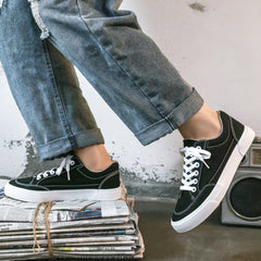 Men Minimalism Pure Flat Casual Canvas Shoes Newgew Shoes