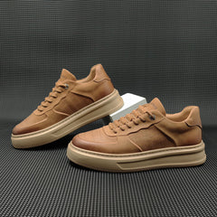 Men Minimalist Solid Leather Flat Casual Shoes Newgew Shoes