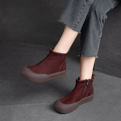 Women Retro Suede Casual Ankle Boots Newgew Shoes