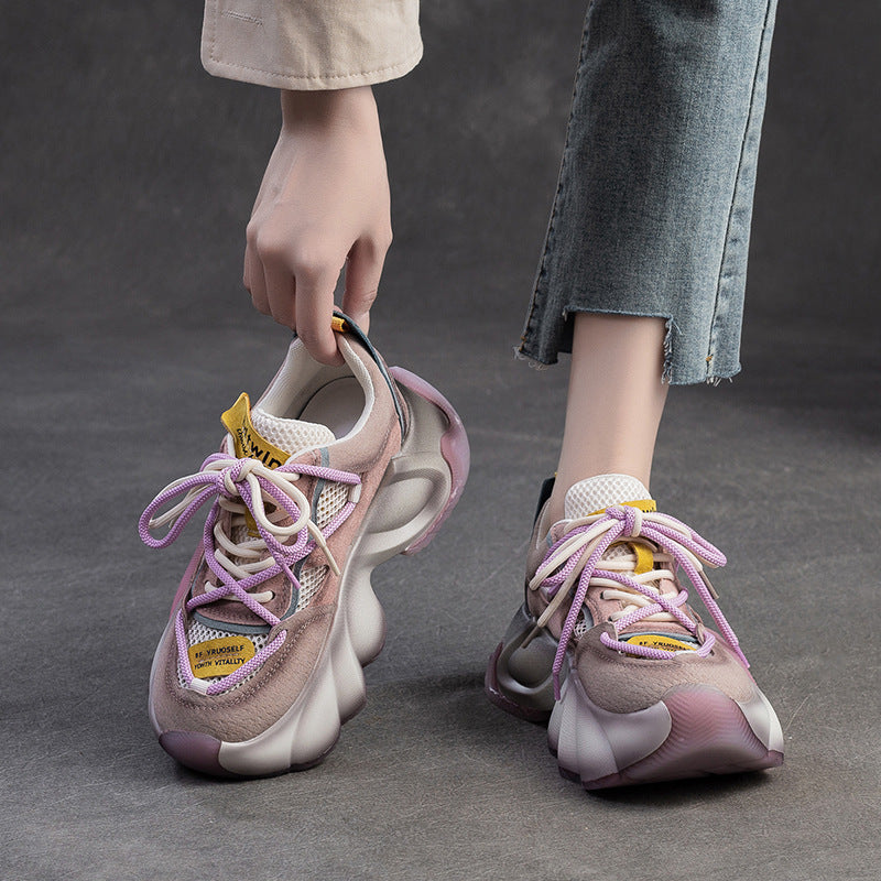 Women Color Matching Breathable Platform Dad Shoes Newgew Shoes