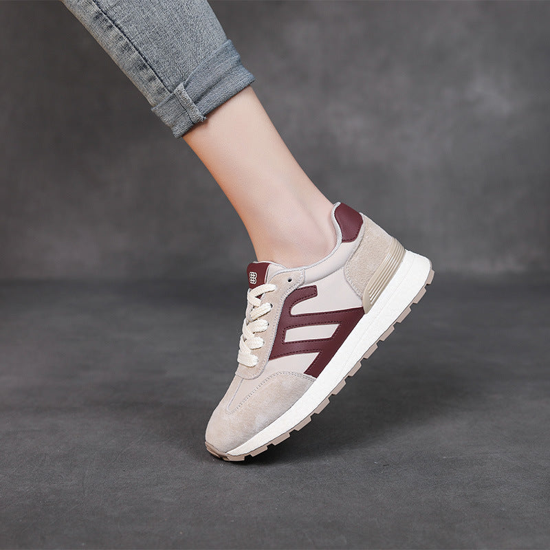 Women Fashion Handmade Leather Casual Training Sneakers Newgew Shoes