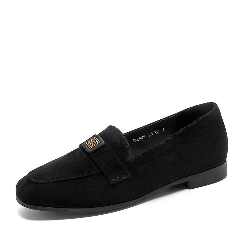 Women Retro Suede Minimalist Flat Casual Loafers Newgew Shoes