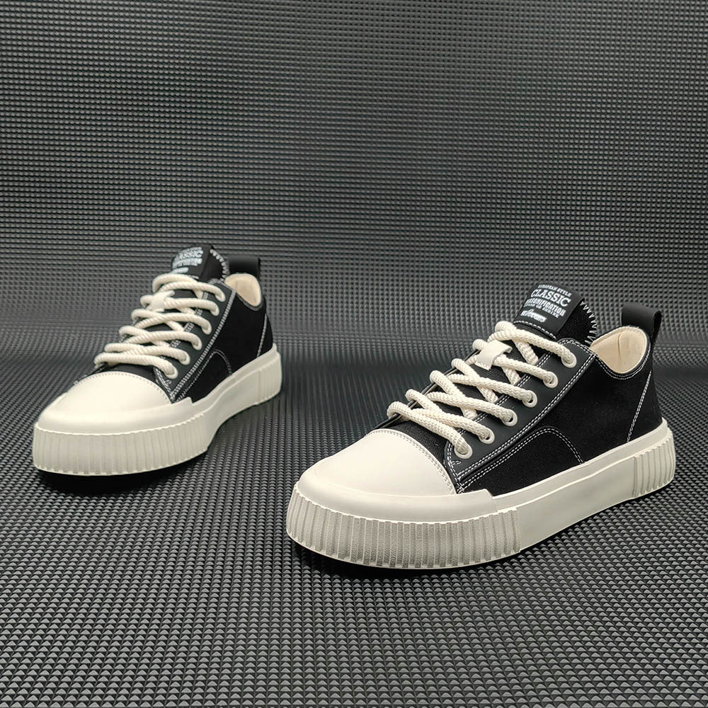 Men Fashion Breathable Denim Canvas Flat Casual Sneakers Newgew Shoes