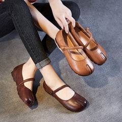 Women Retro Leather Handmade Soft Casual Shoes Newgew Shoes