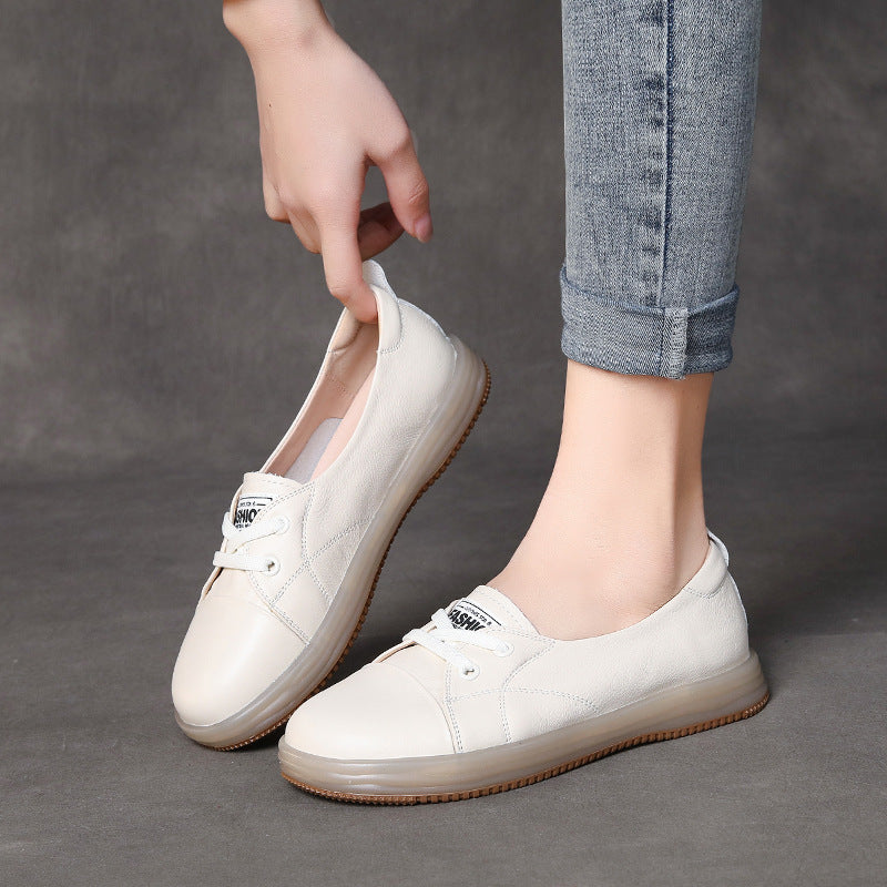 Women Minimalism Leather Soft Flats Shoes Newgew Shoes