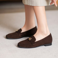 Women Retro Suede Minimalist Flat Casual Loafers Newgew Shoes