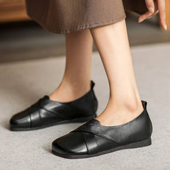 Women Handcraft Leather Soft Casual Flats Newgew Shoes