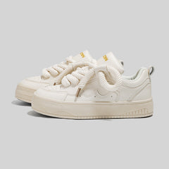 Women's Spring Thick Bottom Retro Red Design Sneakers Newgew