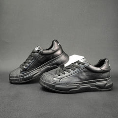 Men Minimalist Leather Patchwork Casual Shoes Newgew Shoes