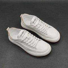 Men Leather Casual Fashion Solid Flat Sneakers Newgew Shoes