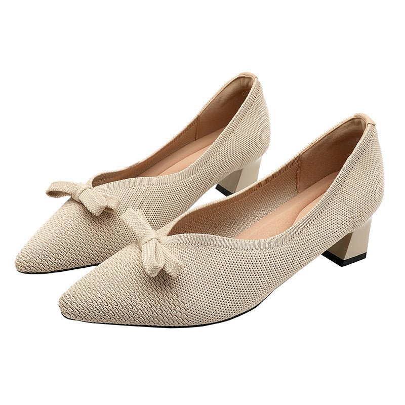 Bow Tie Versatile Commuting High Heels Newgew
