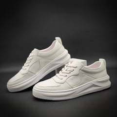 Men New Trend Fashion Leather Casual White Sneakers Newgew Shoes