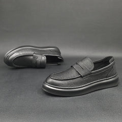 Men Minimalist Breathable Hollow Leather Casual Loafers Newgew Shoes