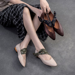 Women Elegant Leather Pointed Toe Low Block Pumps Newgew Shoes