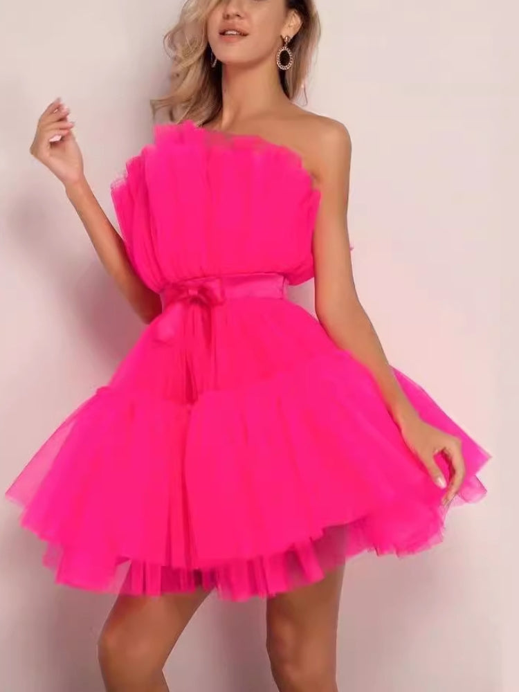 Mesh Bow Tulle Dress Newgew Dresses