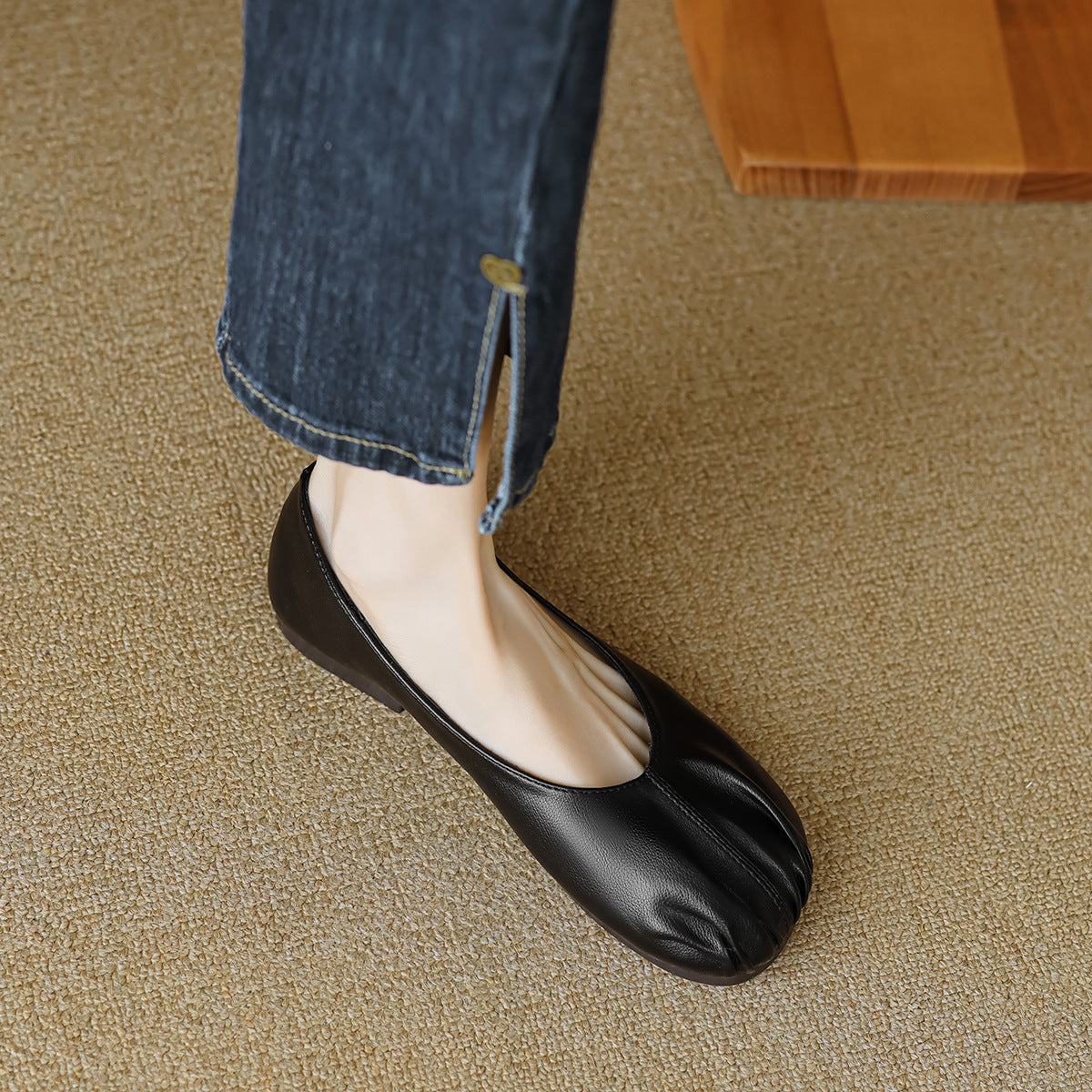 Women Minimalist Soft Pleated Leather Casual Flats Newgew Shoes