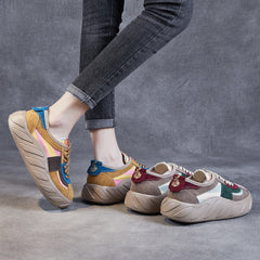 Women Fashion Patchwork Thick Soled Casual Shoes Newgew Shoes