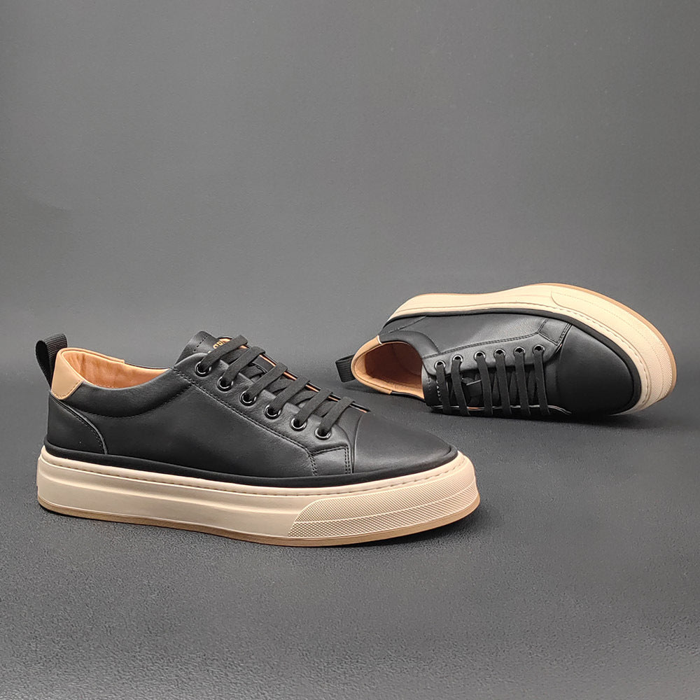 Men Fashion Minimalist Leather Casual Court Sneakers Newgew Shoes