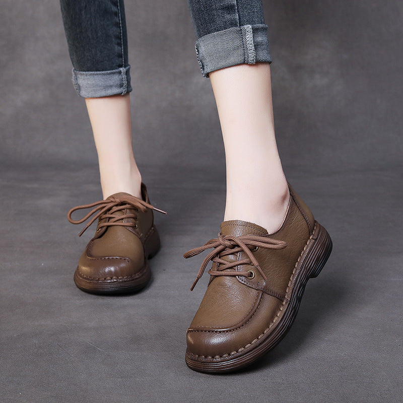 Women Handmade Soft Leather Retro Casual Shoes Newgew Shoes