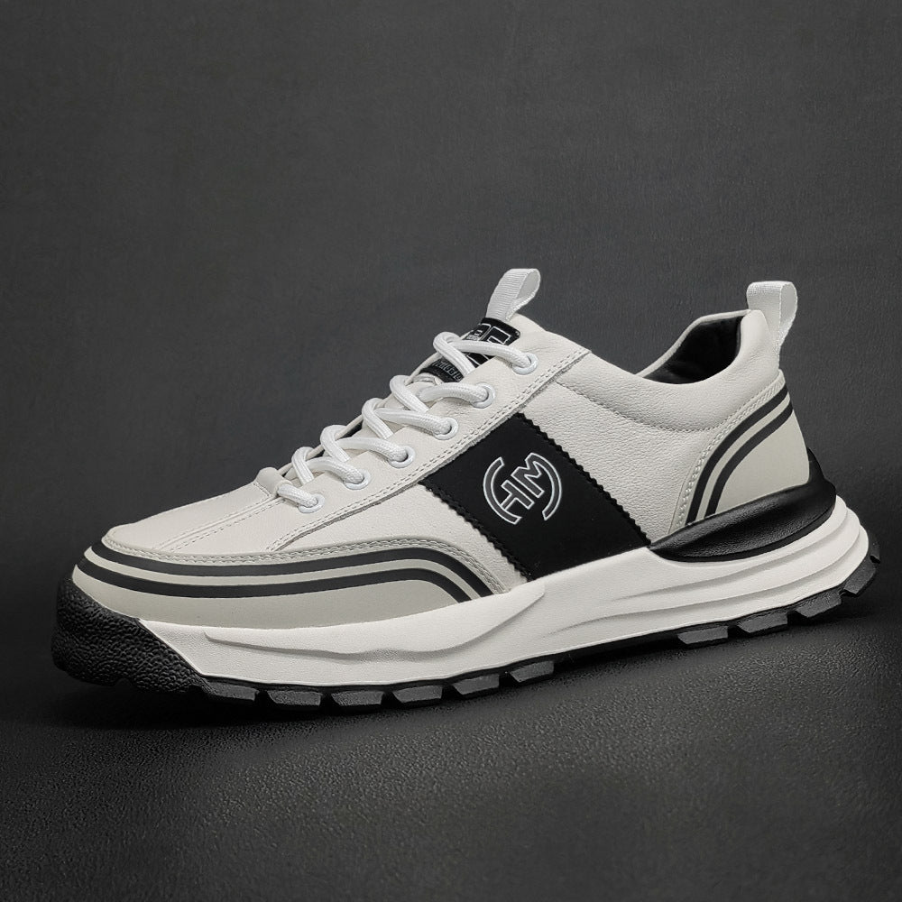 Men Fashion Patchwork Leather Thick Soled Casual Shoes Newgew Shoes