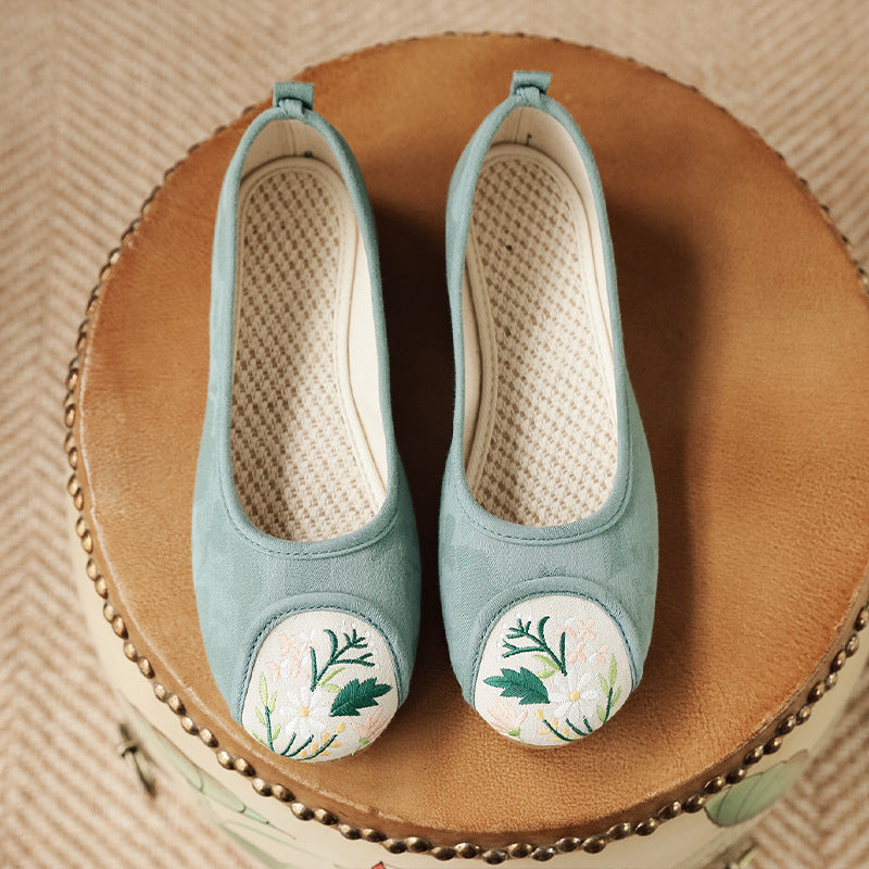 Women's Ethnic Style Old Cloth Shallow Canvas Shoes Newgew