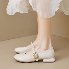 Women Minimalist Fashion Soft Low Block Pumps Newgew Shoes