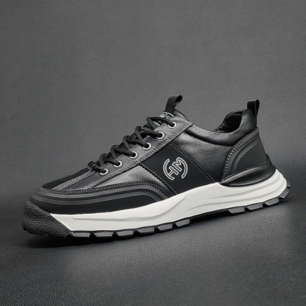 Men Fashion Patchwork Leather Thick Soled Casual Shoes Newgew Shoes