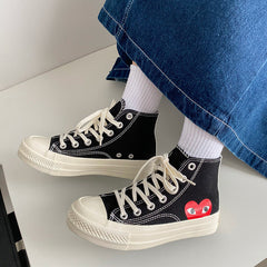 Women's Classic Retro Replica Love High Top Canvas Shoes Newgew