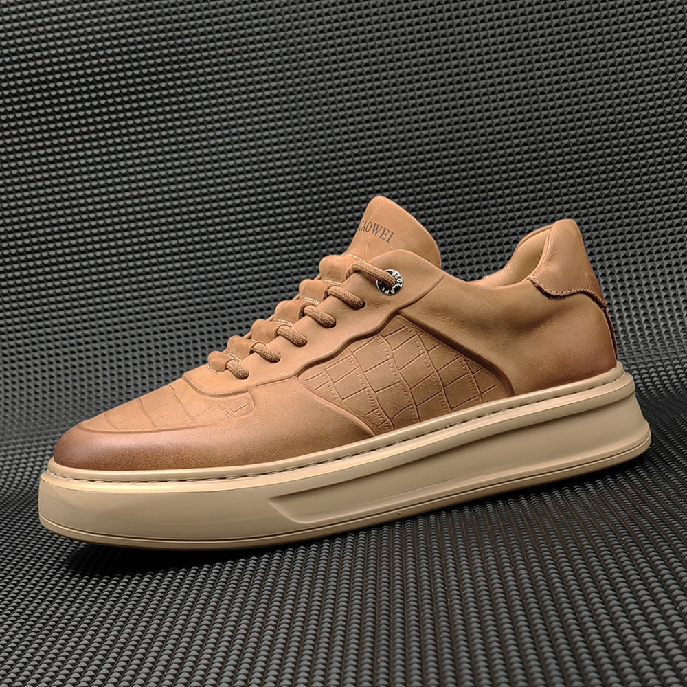 Men Minimalist Solid Leather Flat Casual Shoes Newgew Shoes