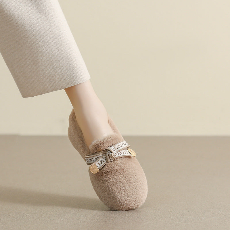 Women Soft Flat Winter Casual Fur Shoes Newgew Shoes