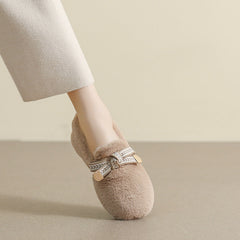 Women Soft Flat Winter Casual Fur Shoes Newgew Shoes