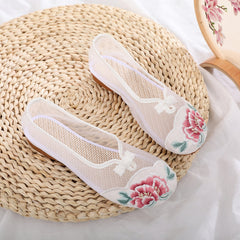 Beijing Embroidered Cloth Ethnic Style Low Canvas Shoes Newgew