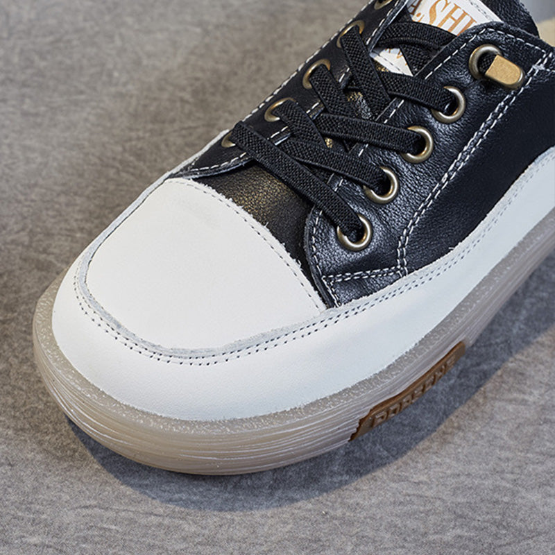 Women Fashion Leather Soft Flat Casual Shoes Newgew Shoes