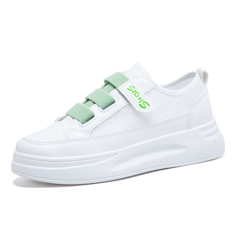 Women's Female Velcro White Spring Board Shallow Canvas Shoes Newgew